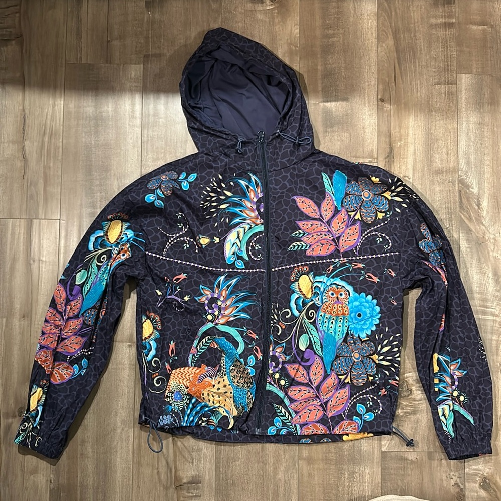 Cute Johnny Was windbreaker navy print size small